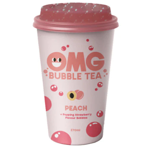 Omg Bubble Tea Peach Strawberry Bubbles 270ml