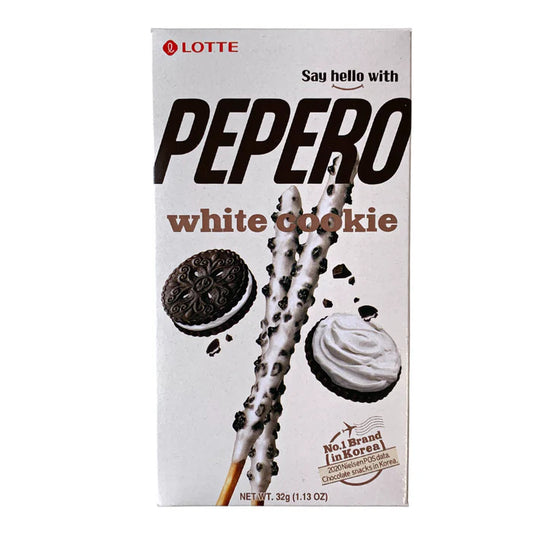 Lotte Pepero Biscuits Sticks with Crushed Cookies (White Cookie)