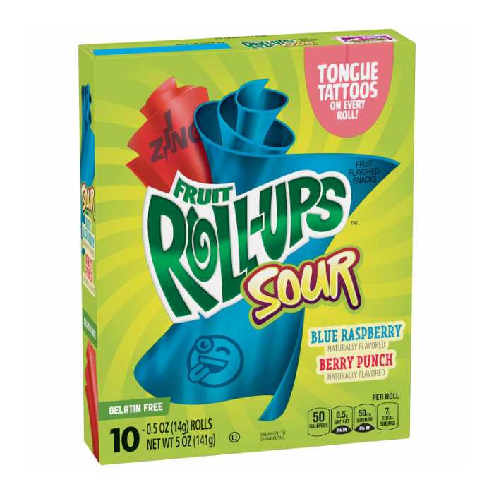 Betty Crocker Fruit Roll-ups Sour 5oz (141g) 10 pack