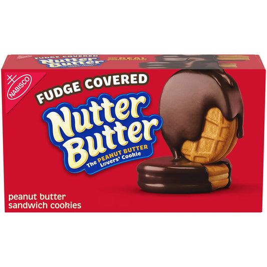 Nutter Butter Fudge Covered Cookie Sandwiches