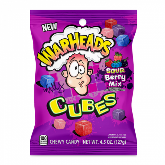 NEW WARHEADS CUBES SOUR BERRY MIX 127G